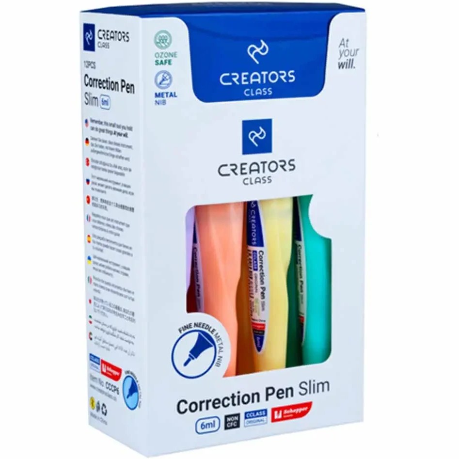 لاک غلط گیر قلمی 6 میل سی کلاس C Class correction pen cccp6 اسلیم طرح پاستیلی - زرد